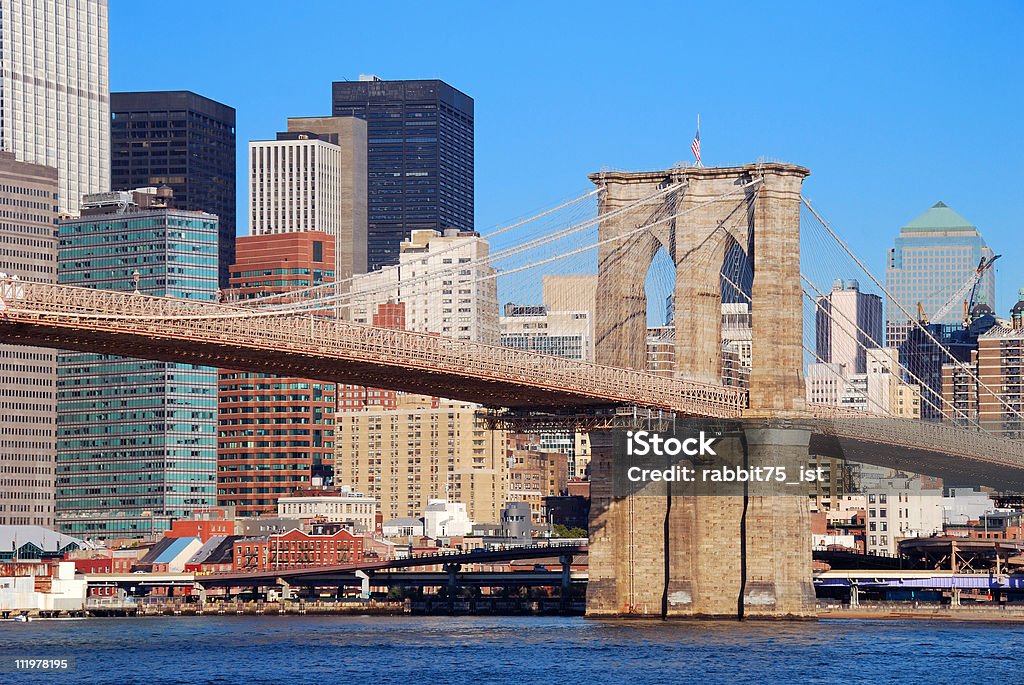 Ponte do Brooklyn, Manhattan, Nova York - Foto de stock de Apartamento royalty-free