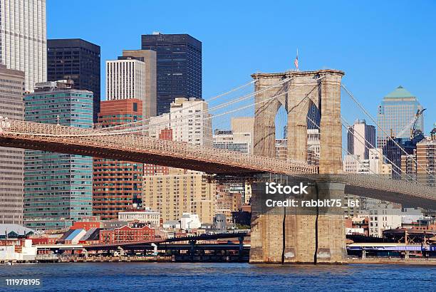 Foto de Ponte Do Brooklyn Manhattan Nova York e mais fotos de stock de Apartamento - Apartamento, Arquitetura, Arranha-céu