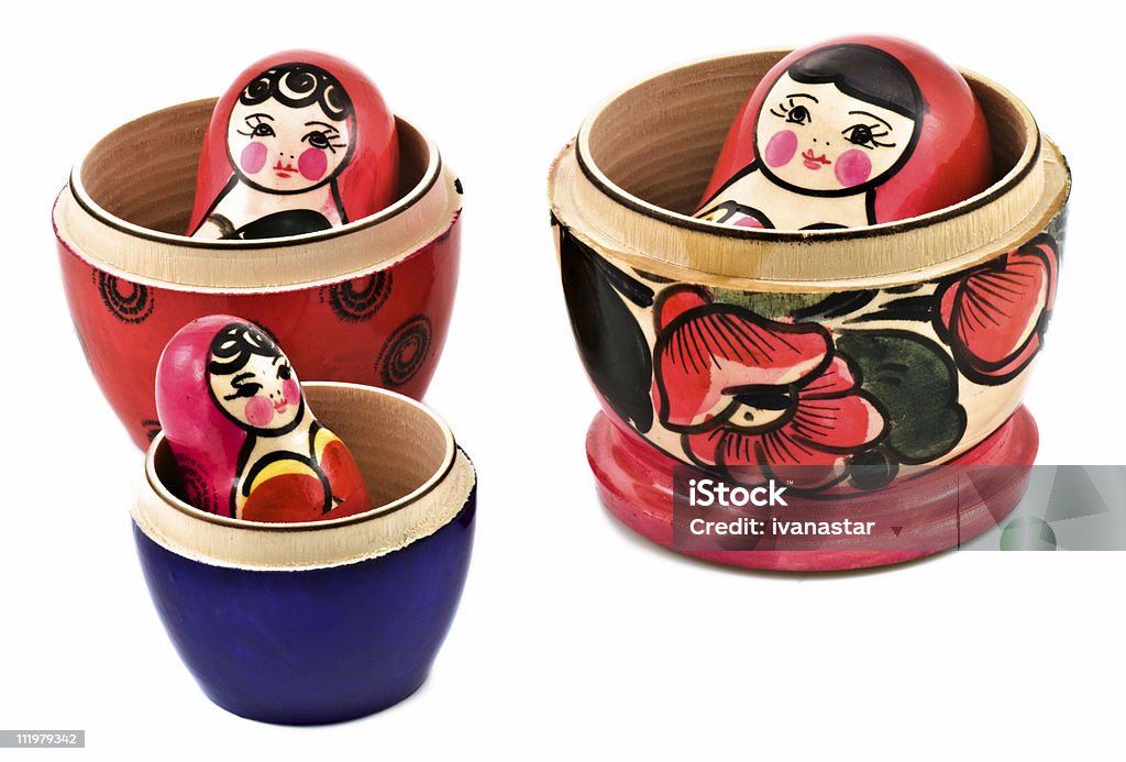 Anidado muñecas rusas Matryoshka - - Foto de stock de Babushka libre de derechos