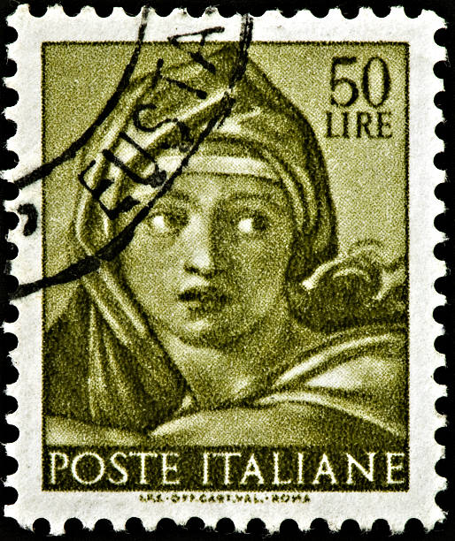 istock Delphic Sibyl, Michelangelo Sistine Chapel Postage Stamp 111979788