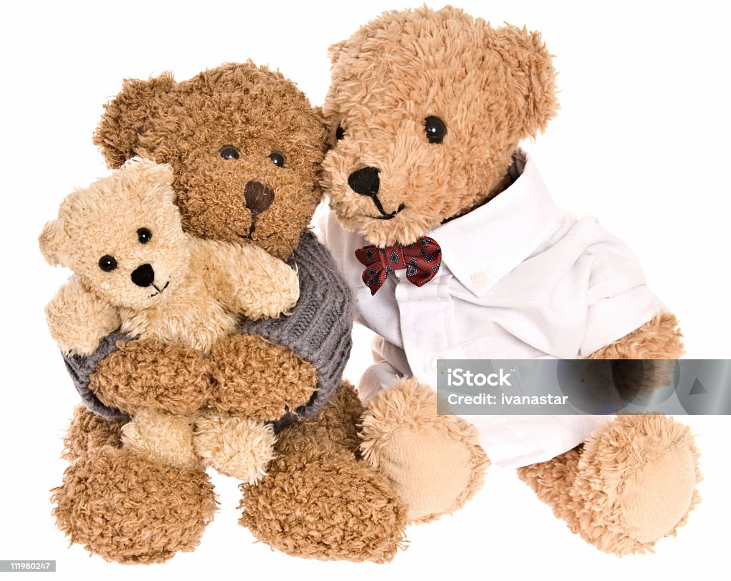 Abraço de urso de pelúcia família - Foto de stock de Abraçar royalty-free
