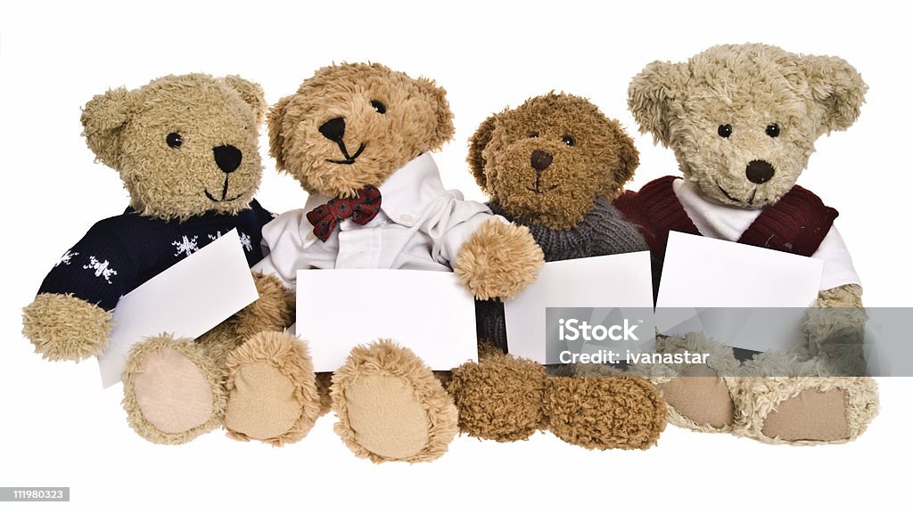 Urso de Pelúcia com cartões em branco foto de grupo - Royalty-free Abraçar Foto de stock
