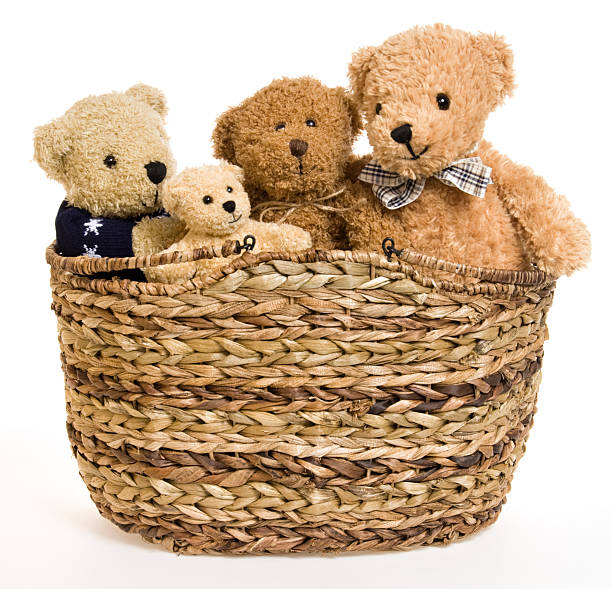 istock Teddy Bear Family in Picnic Basket 111980924