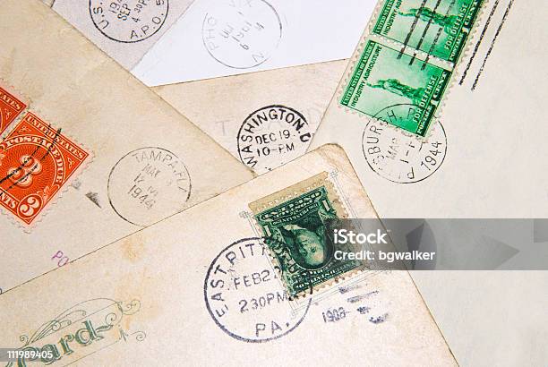 Sechs Postmarks Stockfoto und mehr Bilder von Alt - Alt, Altertümlich, Antiquität