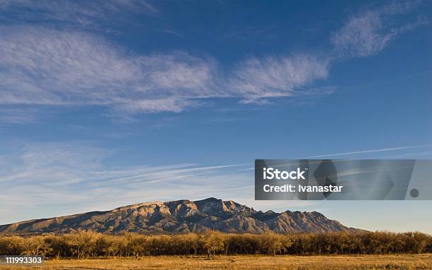 Fiume Rio Grande Valley E Monti Sandia - Fotografie stock e altre immagini di Albero - Albero, Albuquerque, Ambientazione esterna