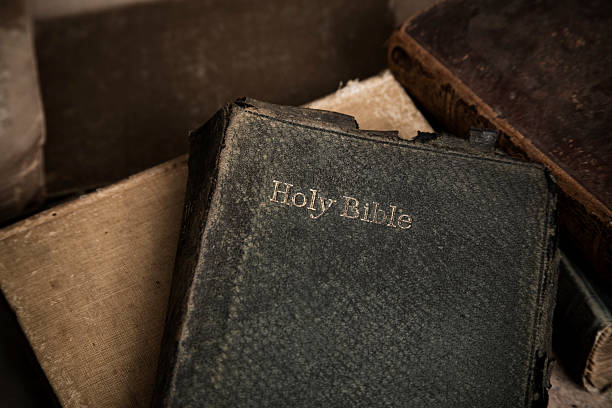 Old holy bible horizontal stock photo