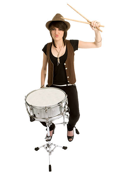 istock Girl Holds Drums Sticks to Prepare 112002958