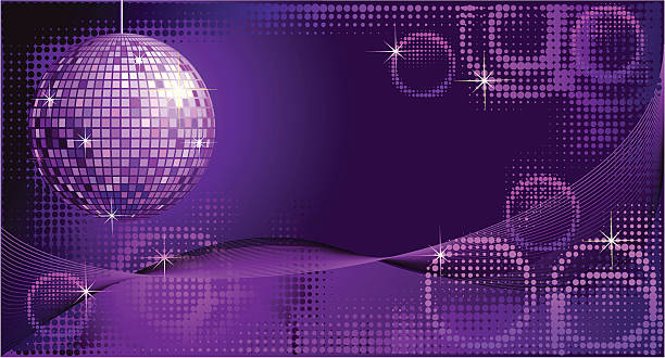 illustrazioni stock, clip art, cartoni animati e icone di tendenza di palla da discoteca sfondo - disco ball sunbeam evening ball design