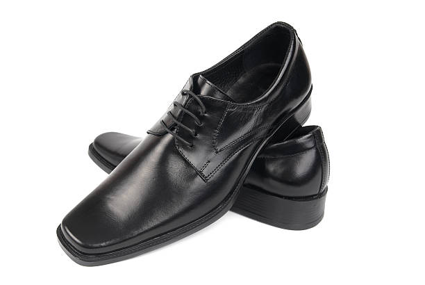 istock Pair of man's black shoes 112037815