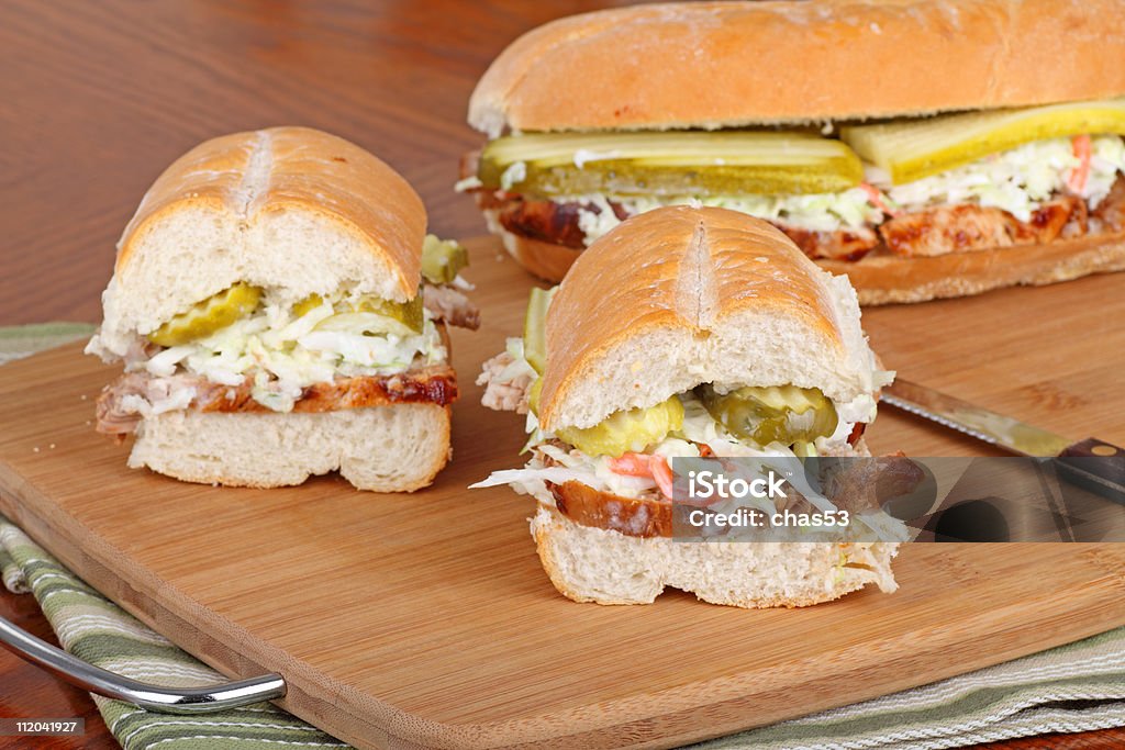 Barbecue Pork Sandwich  Barbecue - Meal Stock Photo