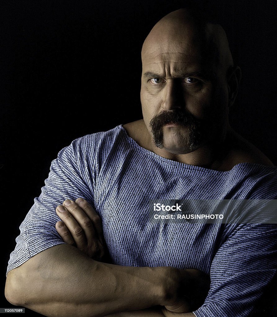 Body Builder  Handlebar Mustache Stock Photo