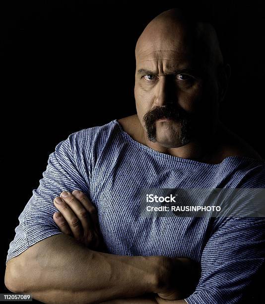 Body Builder Stock Photo - Download Image Now - Handlebar Mustache, Anaerobic Exercise, Anger