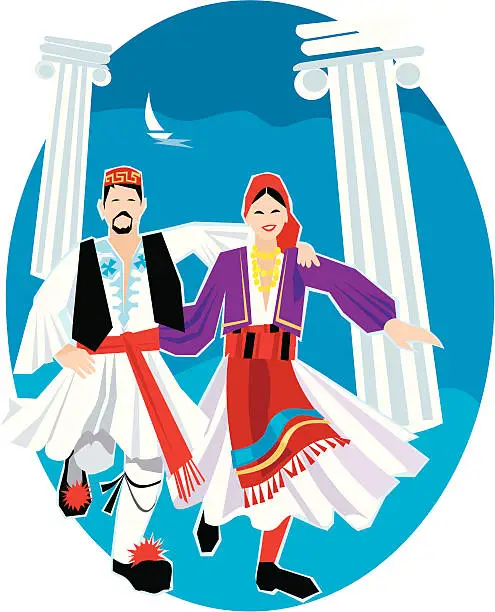 Vector illustration of Greek Dancers