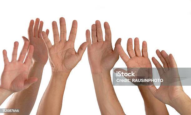 Sechs Hände Stockfoto und mehr Bilder von Arme hoch - Arme hoch, Farbbild, Fotografie
