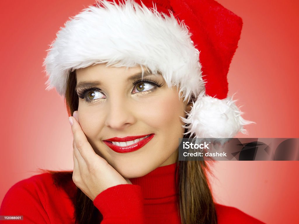 Süße Santa - Lizenzfrei Attraktive Frau Stock-Foto