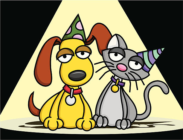 Party Animals Stock Illustration - Download Image Now - Animal, Canine -  Animal, Cartoon - iStock