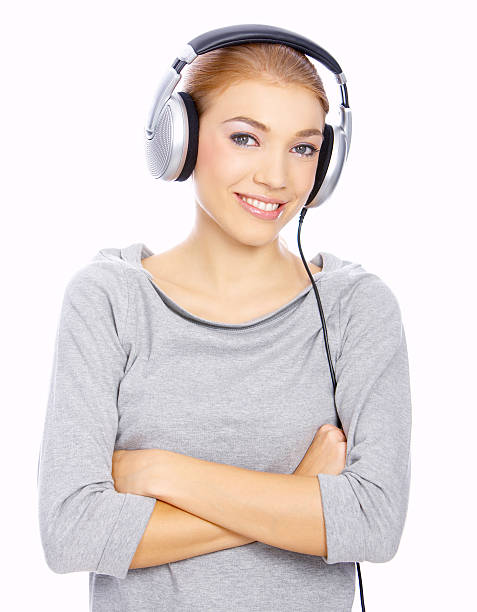 istock Girl with headphones 112093058