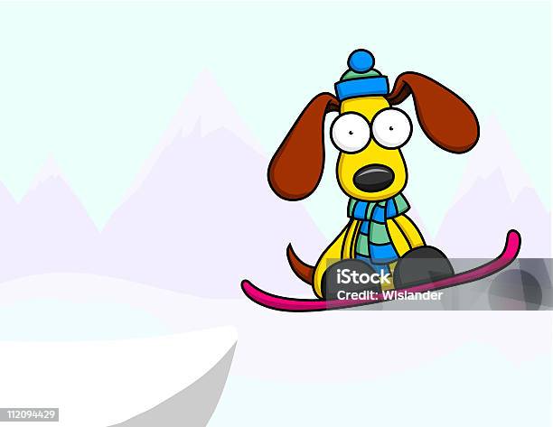 Snowboarding Puppy Stock Illustration - Download Image Now - Dog, Animal, Color Image