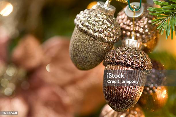 Christmas Acorns Stock Photo - Download Image Now - Bronze Colored, Christmas Ornament, Acorn