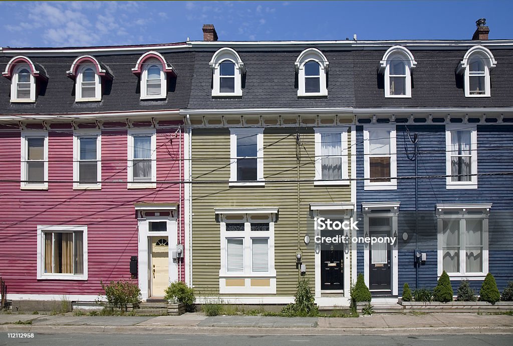 Row casas, St. John's, Terranova (Newfoundland - Foto de stock de Aire libre libre de derechos