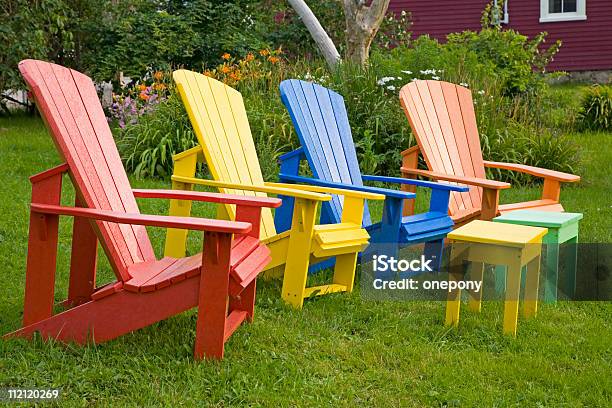 Garden Chairs Stock Photo - Download Image Now - Adirondack Chair, Chair, Color Image