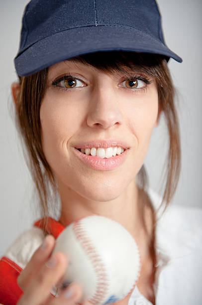 istock Girl with baseball ball 112135611