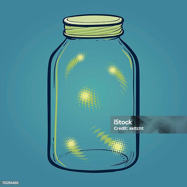 Светляк Стеклянная Банка — стоковая векторная графика и другие изображения на тему Светляк - Светляк, Стеклянная банка, Без людей