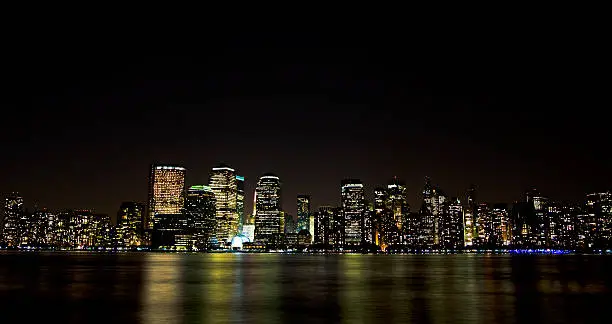 Photo of New York skyline  financial distric wall street at night