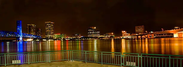 Photo of Jacksonville Florida bridges and riverwalk waterfront