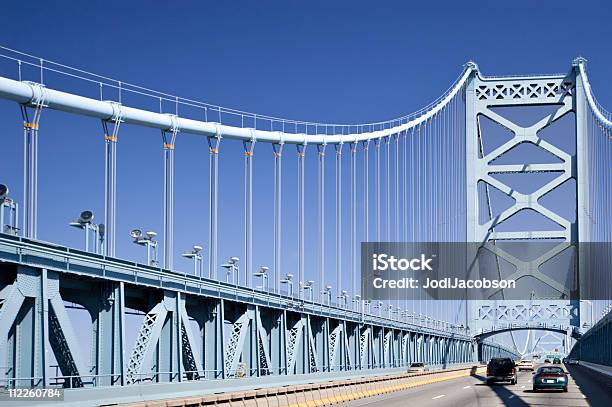 Ben Franklin Bridge Philadelphia Pa Stock Photo - Download Image Now - Architecture, Ben Franklin Bridge, Blue