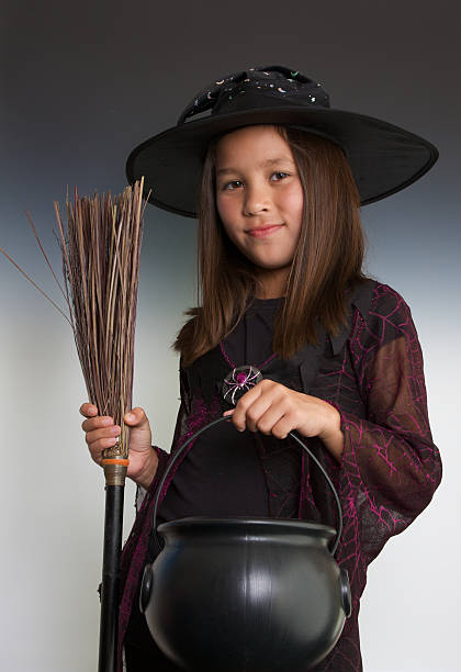 istock Cute Witch Trick or Treating on Halloween 112262714