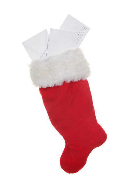 istock Christmas Stocking on White Background Stuffed with Bills 112263438
