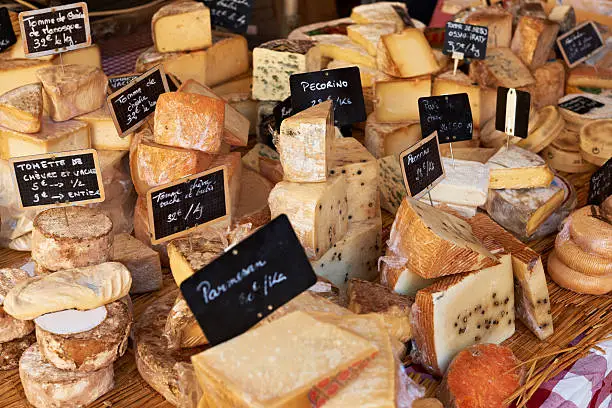 Photo of French cheese at Provence market