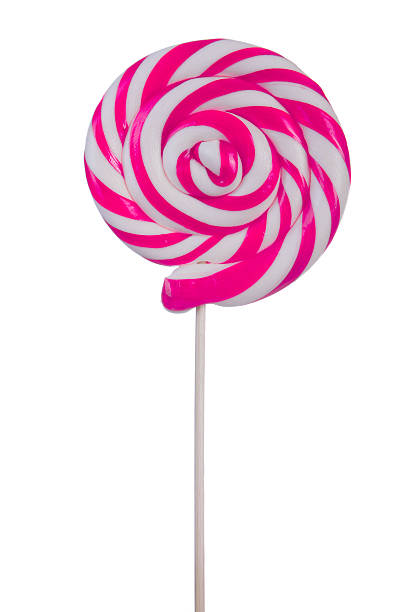 istock Lovely pink lollipop on white 112267939