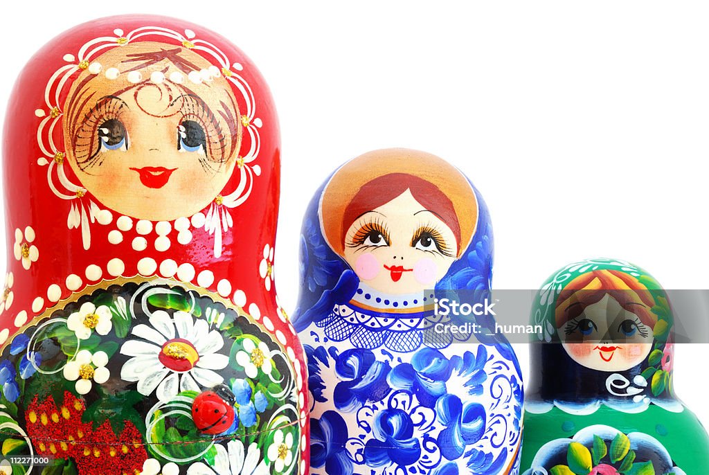 Russian Nesting Dolls - Стоковые фото Белый фон роялти-фри