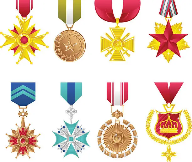 Vector illustration of Orders and honours