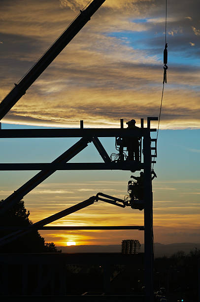 istock Silhouette of Construction Steel Erectors 112275660