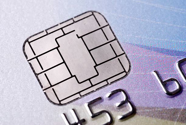 Microchip credit card stock photo
