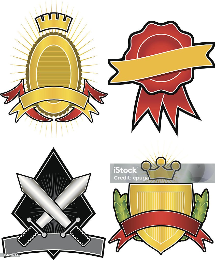 Conjunto de 4 Vetor Emblems & detalhes - Vetor de Brasão de armas royalty-free