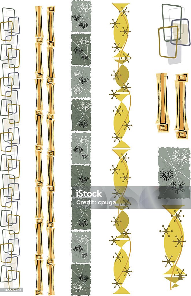 Frontera Vintage y elementos de acabado - arte vectorial de Bambú - Material libre de derechos