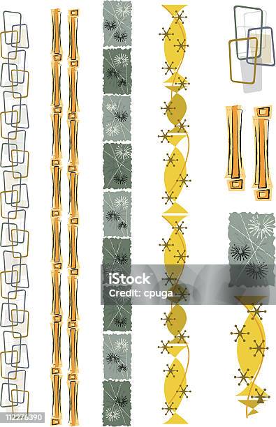 Ilustración de Frontera Vintage Y Elementos De Acabado y más Vectores Libres de Derechos de Bambú - Material - Bambú - Material, Borde, Color - Tipo de imagen