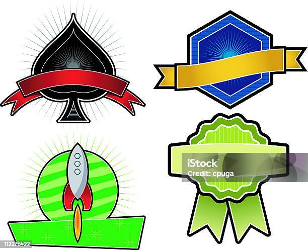 Ilustración de Juego De 4 Vector Emblems Crests y más Vectores Libres de Derechos de Certificado - Certificado, Cohete espacial, Color - Tipo de imagen