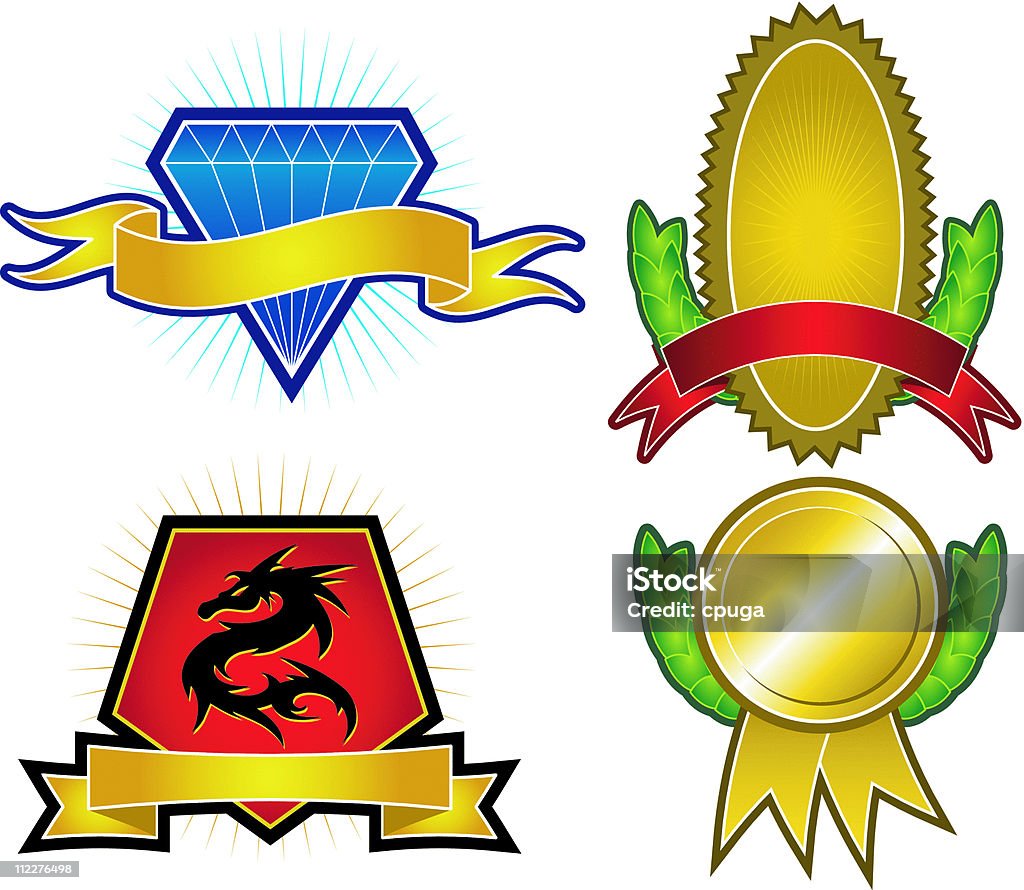 Set von 4 Vektor-Embleme & Wappen - Lizenzfrei Anreiz Vektorgrafik