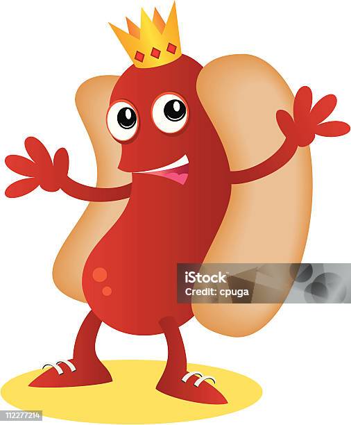 O Hotdog King - Arte vetorial de stock e mais imagens de Banda desenhada - Produto Artístico - Banda desenhada - Produto Artístico, Cachorro-quente, Alimentação Não-saudável