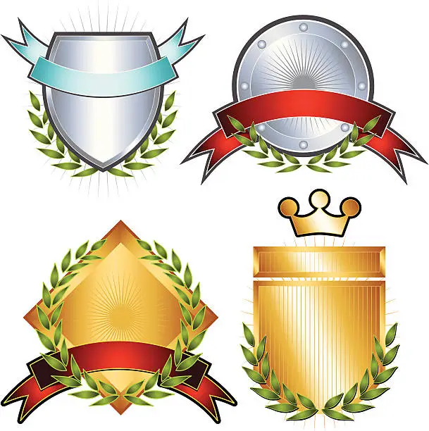 Vector illustration of Set of Vector Emblems & Crests