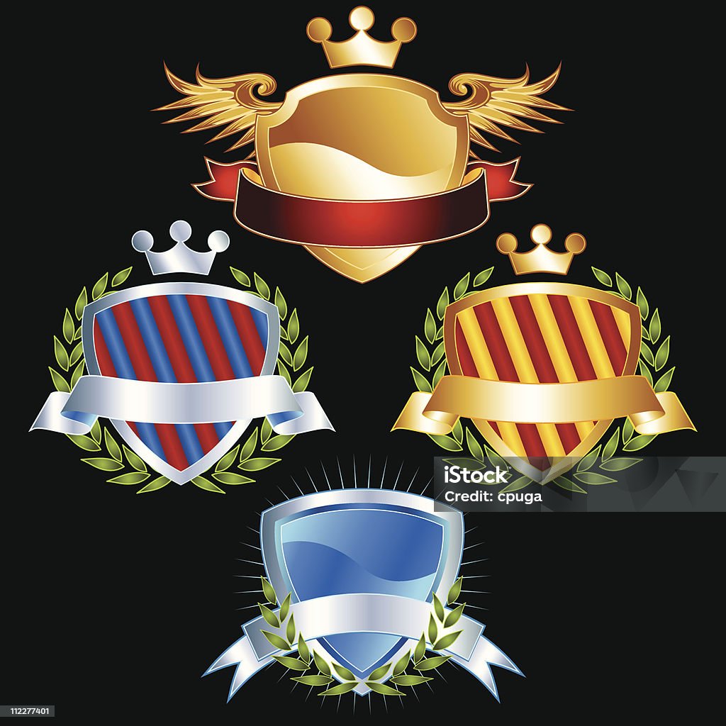 Conjunto de vetor emblemas & Crests - Royalty-free Aço arte vetorial