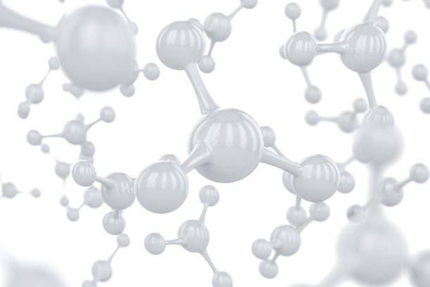 istock Abstract white molecules design. Atoms. Science or medical background design. Abstract background for chemistry banner or flyer. 3d rendering illustration. 1124220175
