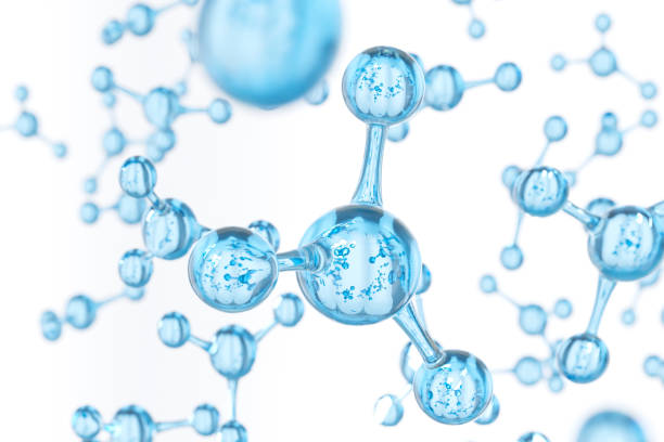 istock Abstract molecules design. Clear blue water atoms. Abstract background for banner or flyer. Science or medical background. 3d rendering illustration. 1124220180