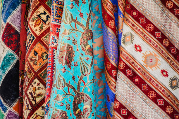 istock Traditional turkish textile on Egyptian bazaar in Istanbul 1124220689