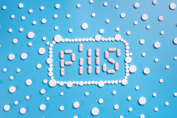istock Pharmaceutical medicine pills, tablets on blue background. 1124221841